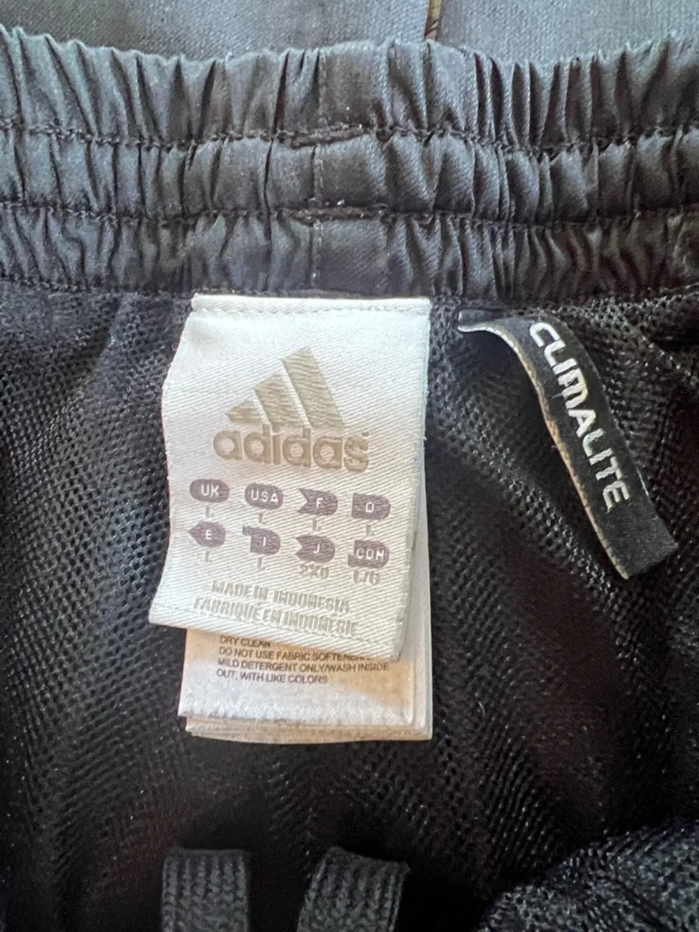 Adidas Mens Track Pants, Black w/3 White Stripes, Retro Baggy Style, Lined, Sz L
